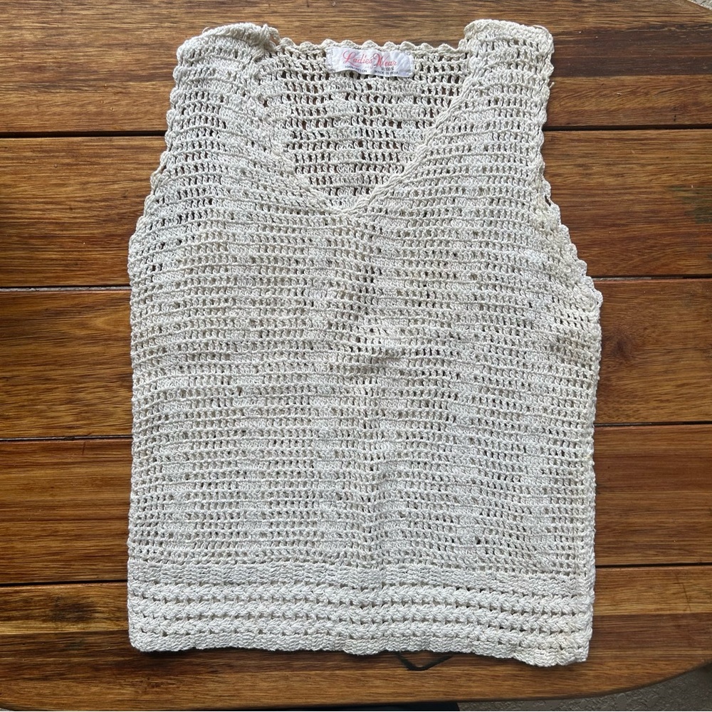 Crochet Top in Cream size S - Bought from a boutique in India
